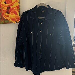 Lee Woman’s denim striped button down shirt oversized